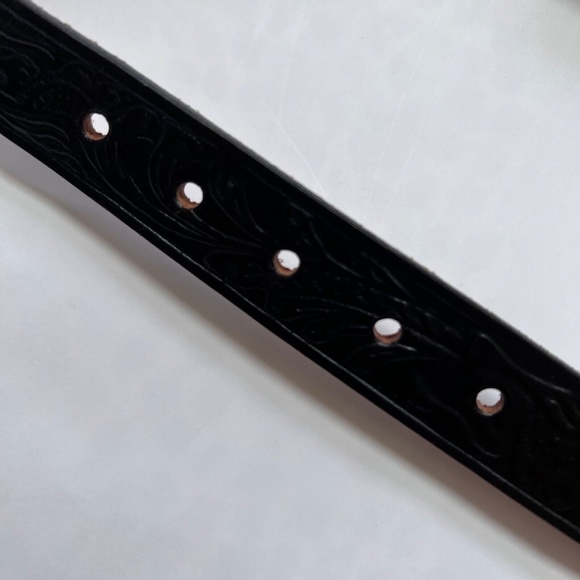 Justin Belt Top Grain Cowhide Cowboy Buckle Size 22 Silver w Gold Made in USA - Picture 5 of 10